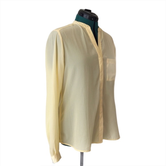 Cynthia Rowley Yellow & White Polka Dot Blouse, M - Picture 3 of 15